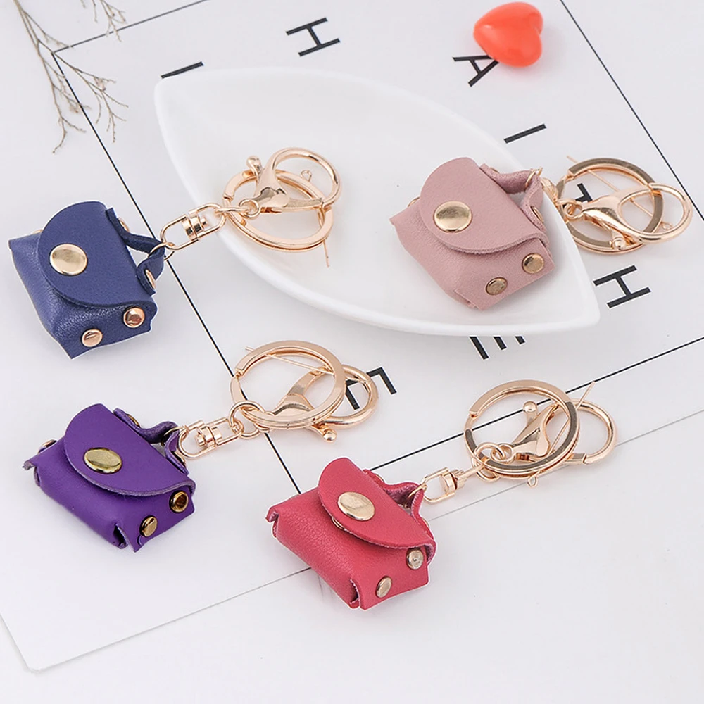 

1 Pcs Lovely Women Leather Handbag Keychain Accessories Charming Purse KeyRing Pendant Jewelry