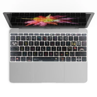 Супер Kawaii крышка клавиатуры для Apple MacBook Pro 13 без сенсорной панели A1708 12 дюймов мягкая клавиатура наклейки Защита от пыли и воды - Цвет: 007