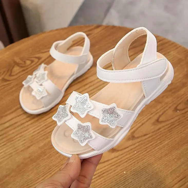 

Girls Shoes Leather Kids Summer Baby Girls Sandals Beach Shoes Skidproof Toddlers Children Kids Flower Shoes EU 22-36