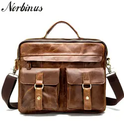 Norbinus сумка для мужчин's пояса из натуральной кожи Посланник Сумка для мужчин деловая сумка с отделением для ноутбука мужские сумки для