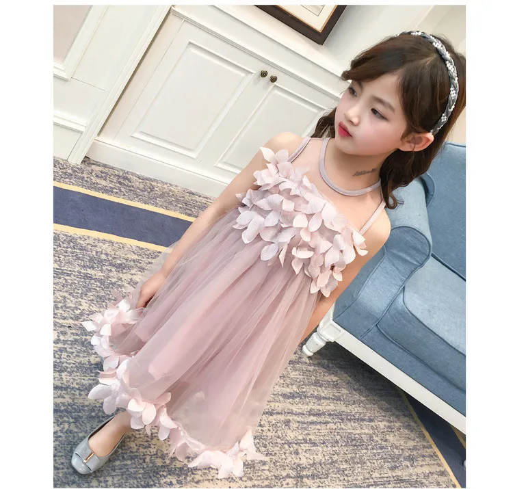 2018 Fashion Flower Girls Dress Summer Kids Clothes Sleeveless Cute Princess Party Children Dresses For Girls Costumes 14 Years (14)