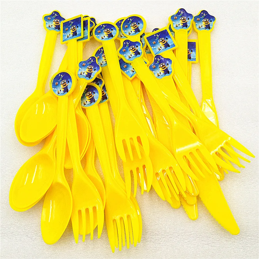 30pc Minions Knife Fork Spoon Party Supplies Tableware Festival Baby