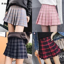 Школьная форма с высокой талией, плиссированная юбка для школьниц, плиссированная юбка для косплея аниме, клетчатая юбка размера плюс, женские юбки, Новинка лета