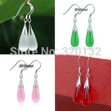 Мода очаровательная 4 цвет необязательно опал слеза серьги серебряная 8 шт. 4 пар серьги серебряный крюк