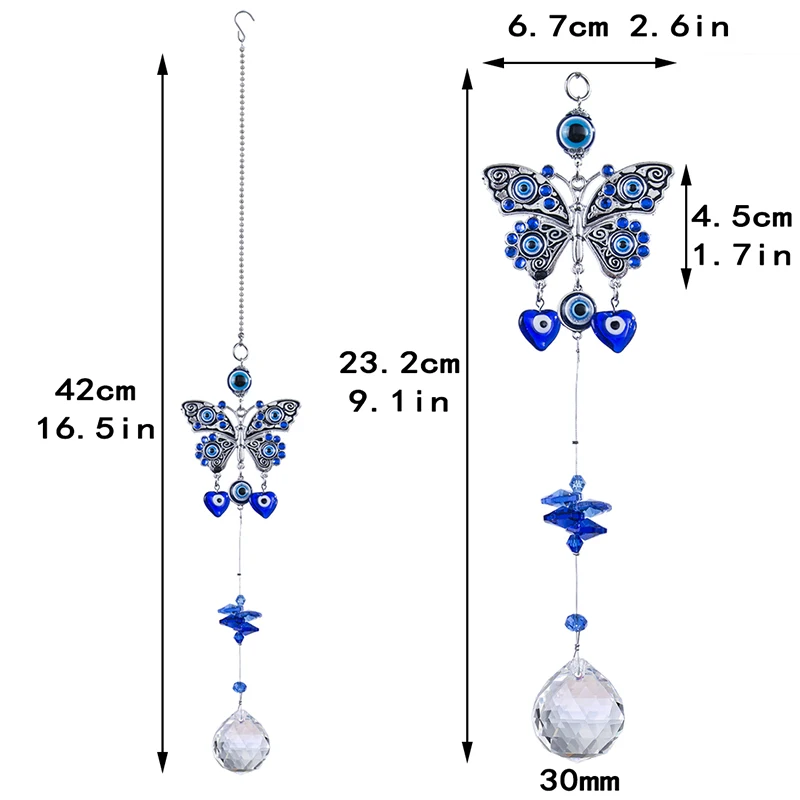 H& D турецкий синий сглаза бабочка Декор настенный Suncatcher для домашнего декора защита на удачу благословение подарок на новоселье