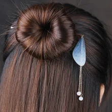 5 цветов Оригинальные перья авантюрин классические Винтажные Украшения для волос, шпильки ручной работы этнические аксессуары для волос