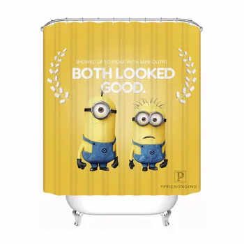 

Custom Cute Movie Cartoon Minions Bathroom Acceptable Shower Curtain Polyester Fabric Bathroom Curtain #180320-01-180