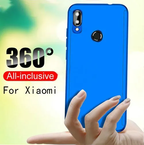 

360 Degree Full Cover Phone Case For Xiaomi Mi9 Mi8 Lite F1 Redmi Note 7 6 5 5A Pro 4X 6A Screen Protector Cover Case With Glass