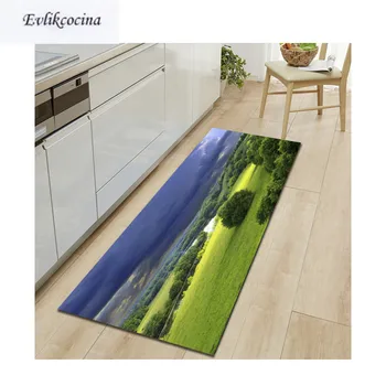 

Free Shipping Grassland Blue Sky Tapis Salon Absorbent Bath Mat Area Rug for Living Room Bedroom Floor Carpet Tapete Infantil