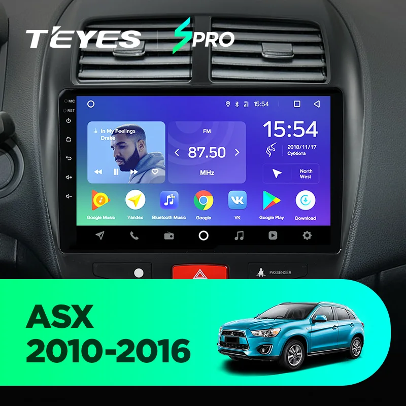 TEYES SPRO Штатная магнитола для Мицубиси АСХ 1 Mitsubishi ASX 1 C4 Peugeot 4008 2010 Android 8.1, до 8-ЯДЕР, до 4+ 64ГБ 32EQ+ DSP 2DIN автомагнитола 2 DIN DVD GPS мультимедиа автомобиля головное устройство