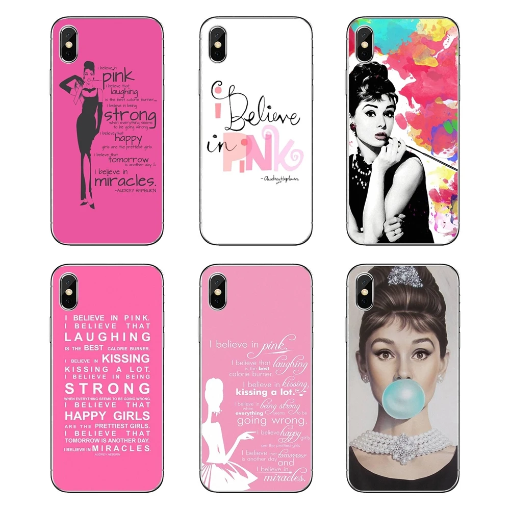 

Audrey Hepburn I Believe in Pink For Xiaomi Redmi 4X S2 3S Note 3 4 5 6 6A Por Pocophone F1 Mi 6 Transparent Soft Shell Covers