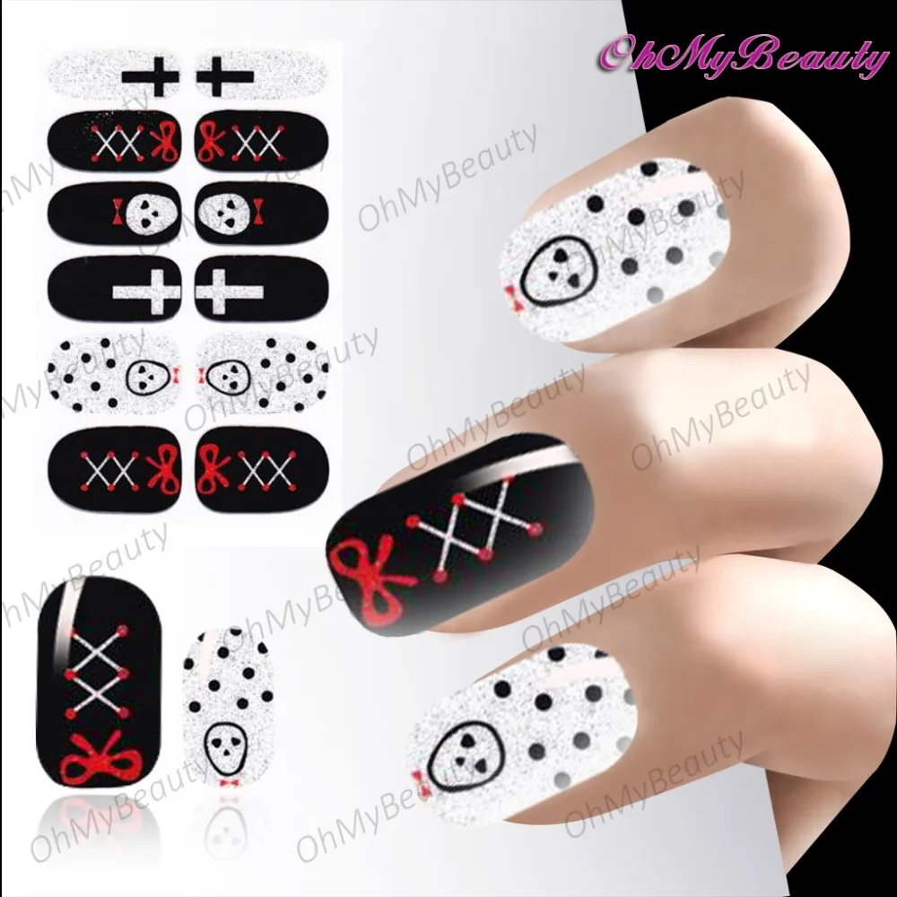 2 sheet Glitter Halloween Sticker Decals Self Adhesive Nails Art