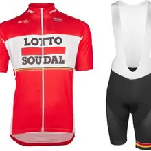 Лото SOUDAL PRO TEAM RED с короткими рукавами Vélo Лето Велоспорт одежда ROPA CICLISMO+ шорты BIB 3D гель колодок