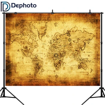 

DePhoto Photographic Background Map Navigation Ancient World Travel Customization New Backdrop Photocall Photo Printed Custom