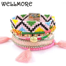 pink beads bracelet women charm bracelets Magnetic Clasp Bracelet women bracelets & bangles have S/M/L size