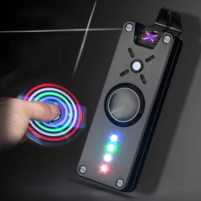

Dual Arc Cigarette Pulsed Electronic Lighter Hand Spinner Finger Cool LED USB Rechargeable Flameless Windproof Plasma Lighters