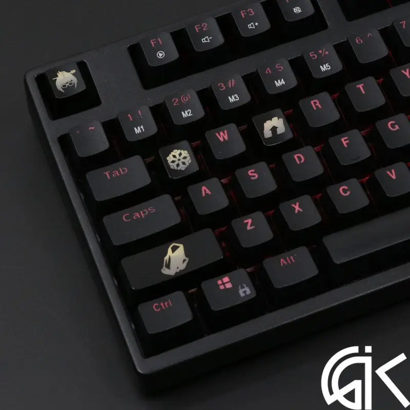 para Overwatch Gamer, teclado mecânico, Shine-Through Keycaps, OW, preto, 4 PCs Set