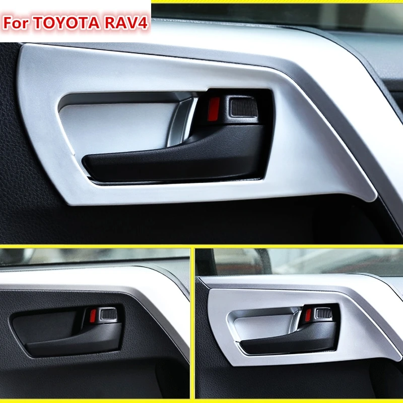 Новинка для Toyota RAV4 2016 2017 ABS матовая внутренняя дверная ручка Чаша 4 шт. рамка
