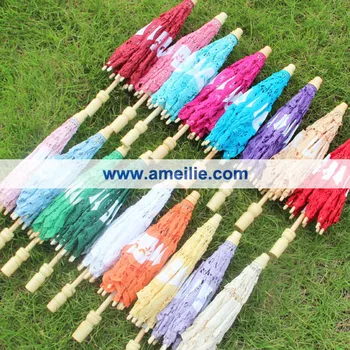 

Free Shipping Child Battenburg Lace Parasols Baby Shower Party Decoration Umbrella Small Umbrella