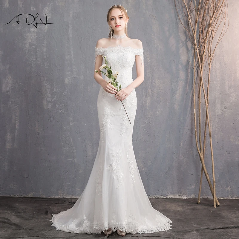 ADLN Романтические свадебные платья русалки на заказ с открытыми плечами Vestidos de Novia