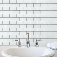 4 шт. белый кирпич 3D самоклеющиеся настенные стикеры DIY мозаика плитка съемные обои кухня ванная комната наклейки украшения спальни