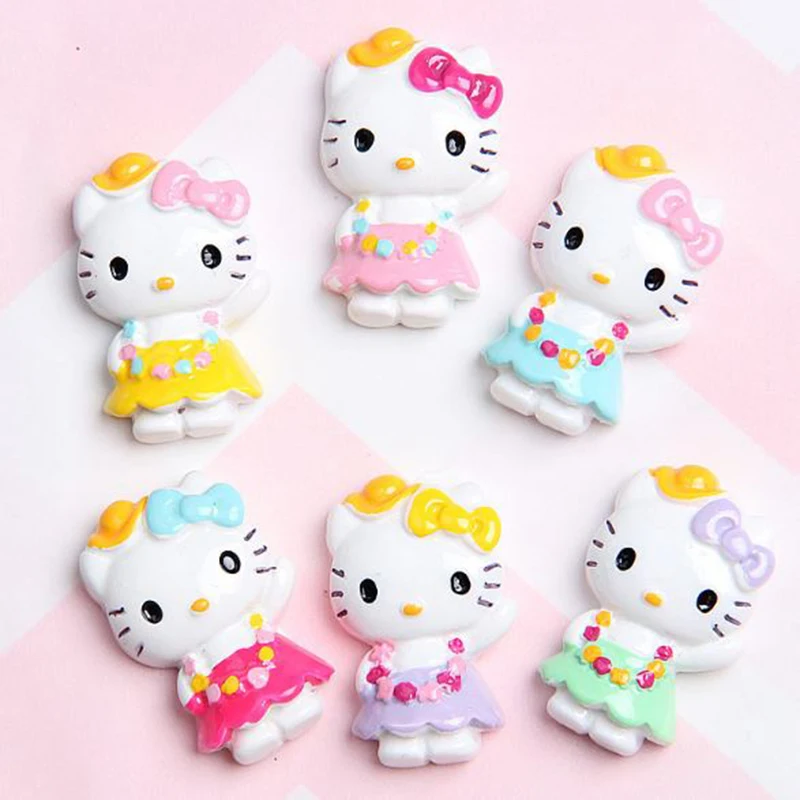 10 шт./лот Прекрасный мультфильм DIY резиновая накладка рисунок «hello kitty» фигурка ремесла игрушка коробка для хранения волос интимные