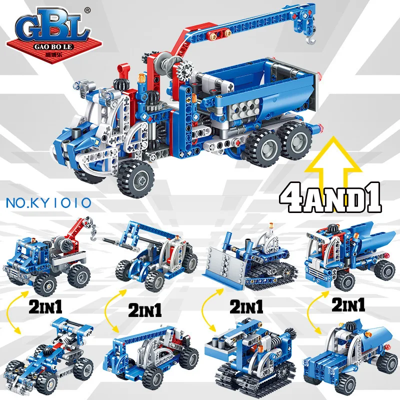 2in1 Engineering Excavator excavator Vehicle Building Blocks Compatible Legoing City Truck Construction Toys For Children