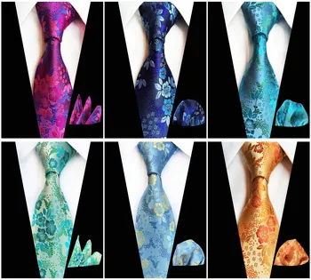 

Fashion Business Men's Decorative Tie Pocket Towel Suit 2020 Fashion Explosions Plum Multicolor Men's Tie Handkerchief Towel Set