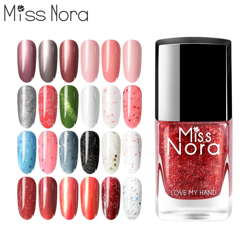 MISS NORA Soak Off Tearable лак для ногтей 6 мл отклейте лаки металлический гель с блёстками