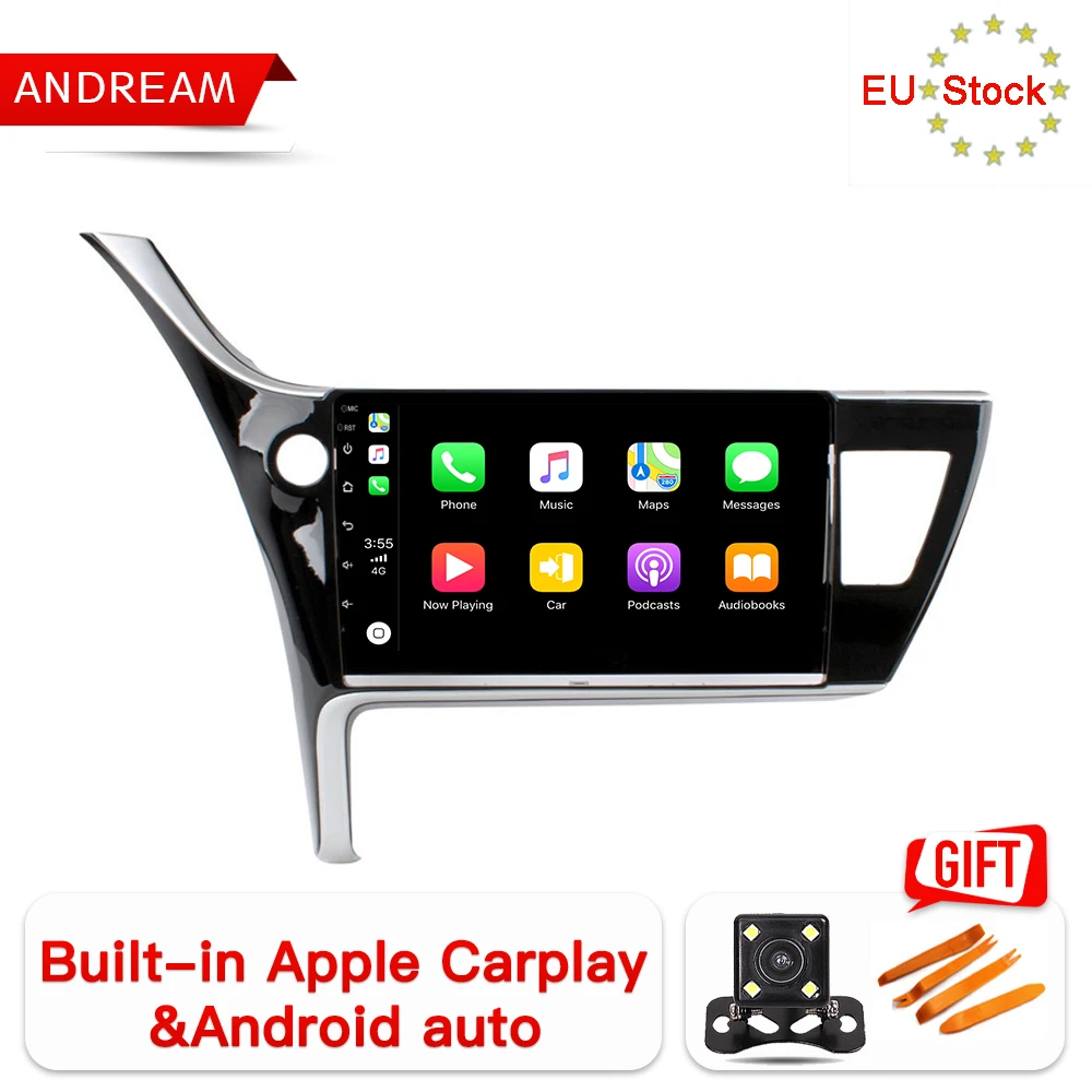 10 1 дюймов Android 8 Автомобильный GPS CarPlay для Toyota Corolla 2017 2018 навигационная головная