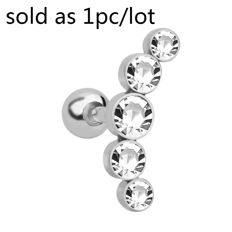1PC Colorful Lip Stud Ring Steel Ear Tragus Cartilage Piercing Oreja Earring Ear Stud Flower Helix Sexy Body Piercing Jewelry 