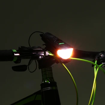 

Bicycle Headlight Cycling LED Front Light Waterproof Rechargeable Bike Head Lamp With Loud Bell Warning Horn Light