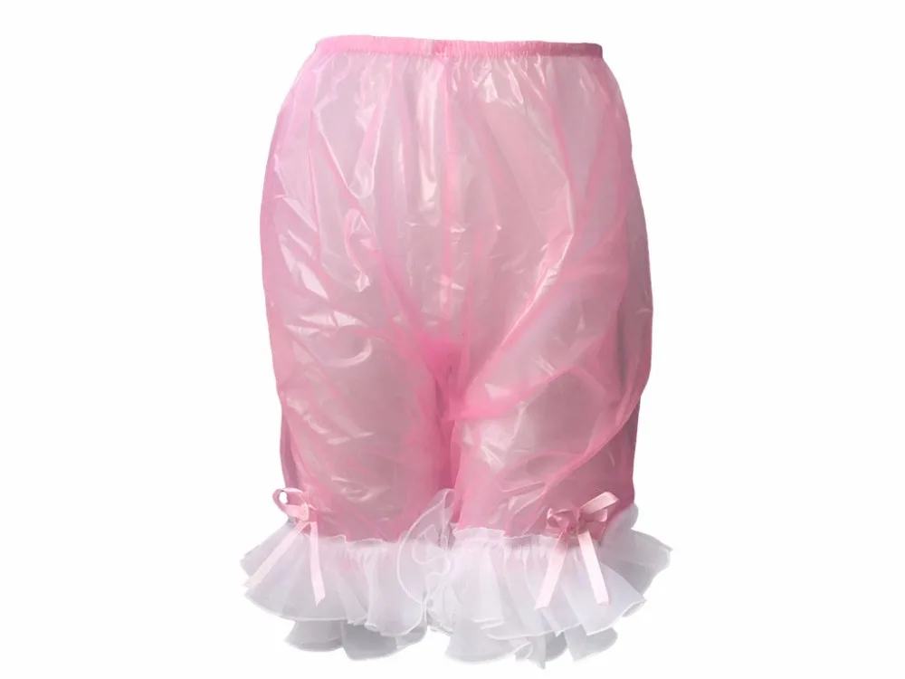 Haian Incontinence PVC Adult Baby Bloomers with White White lace frill