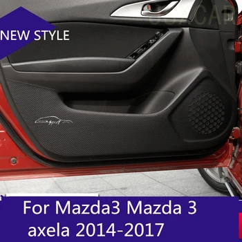 

Car-Styling Protector Side Edge Protected Anti-kick Door Mats Cover case carbon fiber For Mazda3 Mazda 3 axela 2014-2017