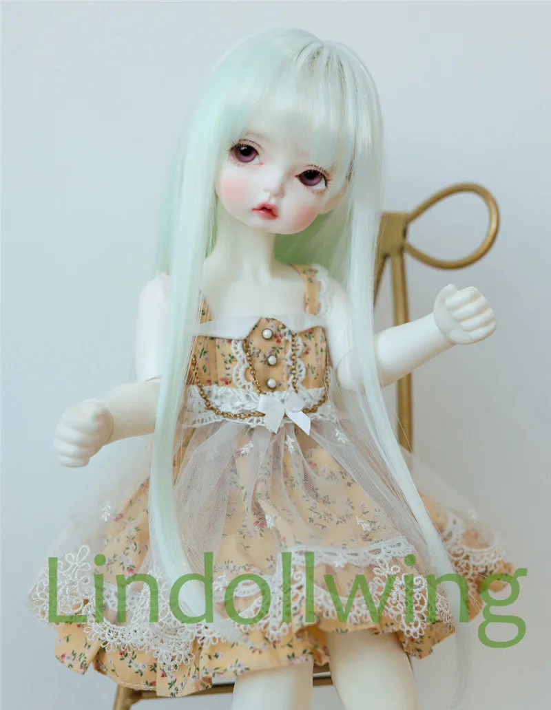 1/3 BJD парик Pullip DD SD Dollfie кукла парик высокая температура волос 8-9 дюймов парик длинные Мятные волосы