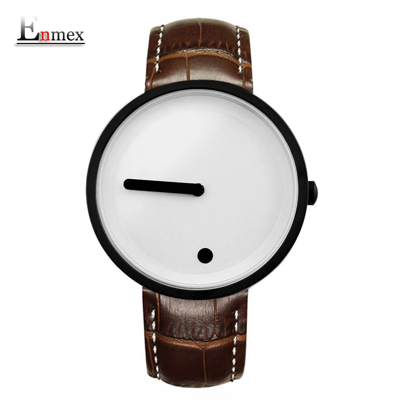 

2017gift Enmex cool colour Minimalist style wristwatch creative design Dot and Line simple stylish with quartz fashion watch