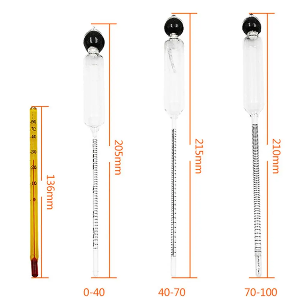 Профессиональный измеритель содержания алкоголя 0-, 3 предмета, Ареометр, тестер, термометр, набор, винный измерительный прибор