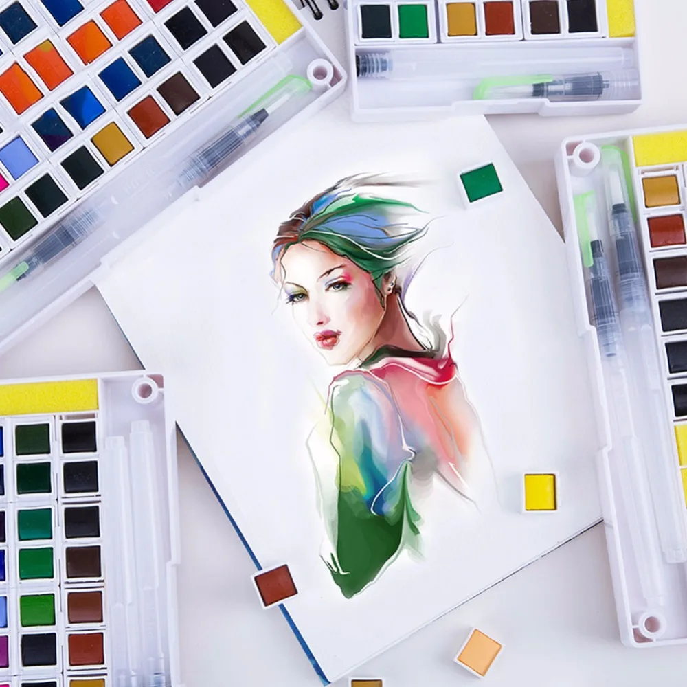 Pintura para Crianças da Arte da Pintura Cor-em Pó-forma Sólida Aquarela Pigmento & Educação 40 36 30-cor-cor-compacto 8 Pigmento & Pintura para crianças Da Arte Da Pintura & Educação