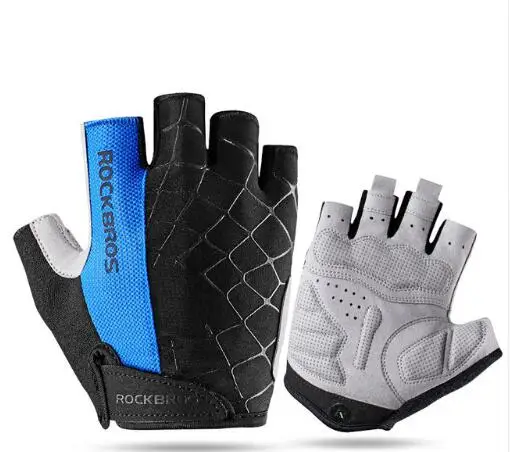 RockBros, велосипедные Нескользящие дышащие велосипедные перчатки для мужчин и женщин, летние велосипедные короткие перчатки, велосипедные Гелевые перчатки на половину пальцев - Цвет: 4