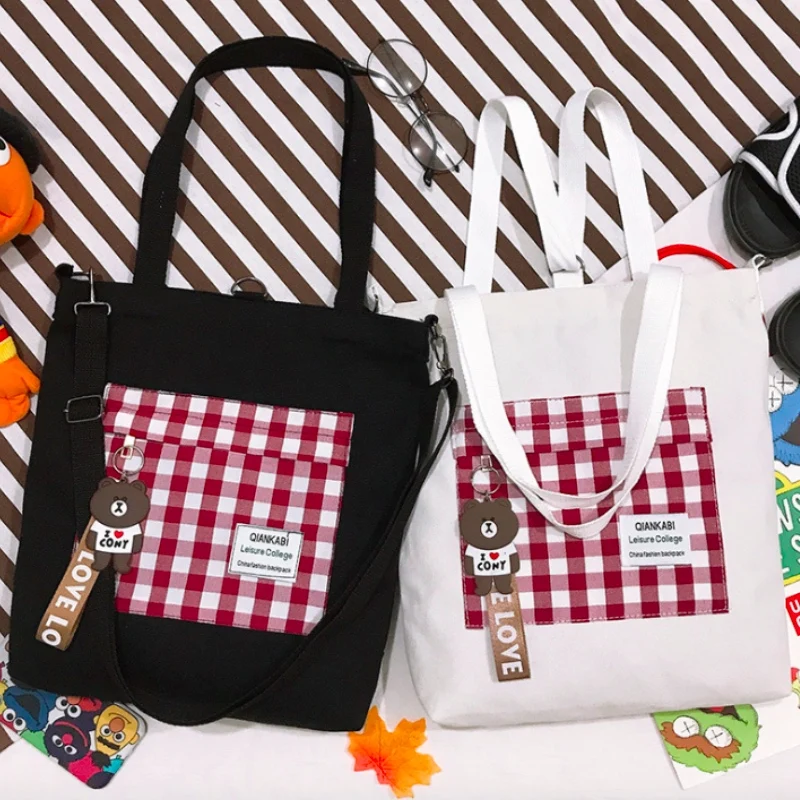 

Lovely Laptop Bag Cute Student Shoulder Bags Women's Bag Simple Canvas Shopping Bag Mobile Tablet Handbag