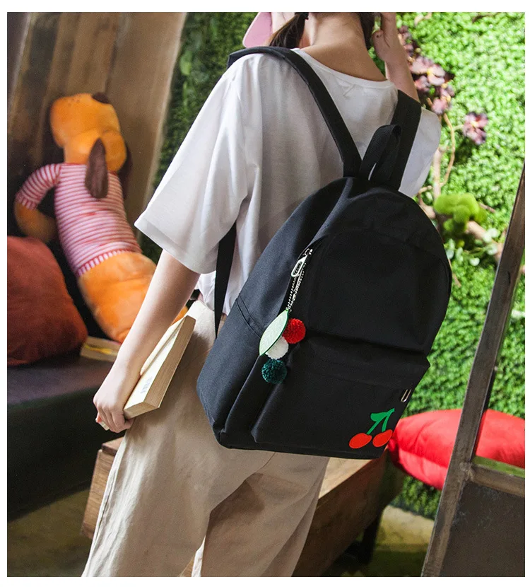 Модная новинка, холщовые сумки на плечо для девочек, простой рюкзак с фруктами, школьный рюкзак для студентов в студенческом стиле