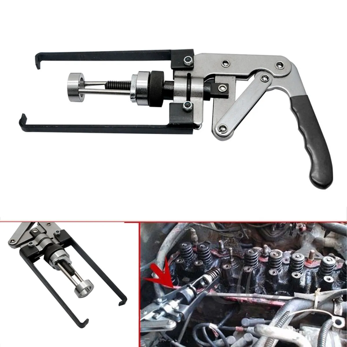 

Overhead Valve Spring Compressor OHV/OHC/CHV Engine Seal Keeper Removal Tool Kit