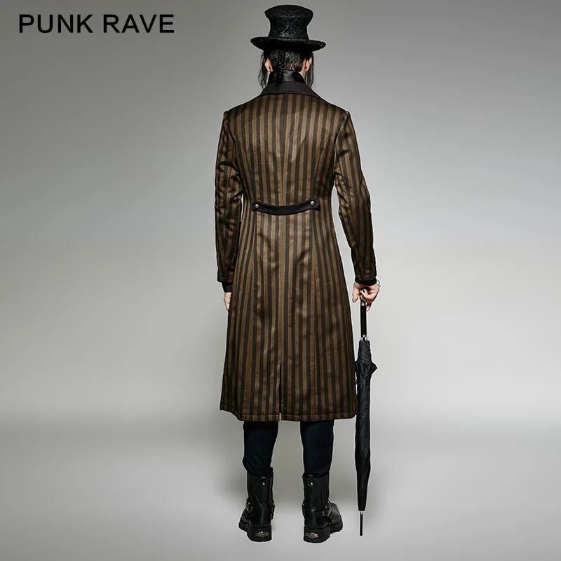 Панк рейв мужские куртки и пальто Готический стимпанк Викторианский стиль длинное пальто куртка модная одежда Steage представление костюм