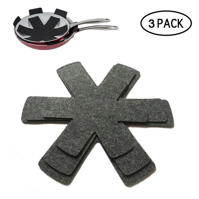 

3/5/8Pcs Non-woven Fabrics Pots Pans Separator Scratchproof Protectors For Table Pots And Pans Separator Placemat Kitchen Tools