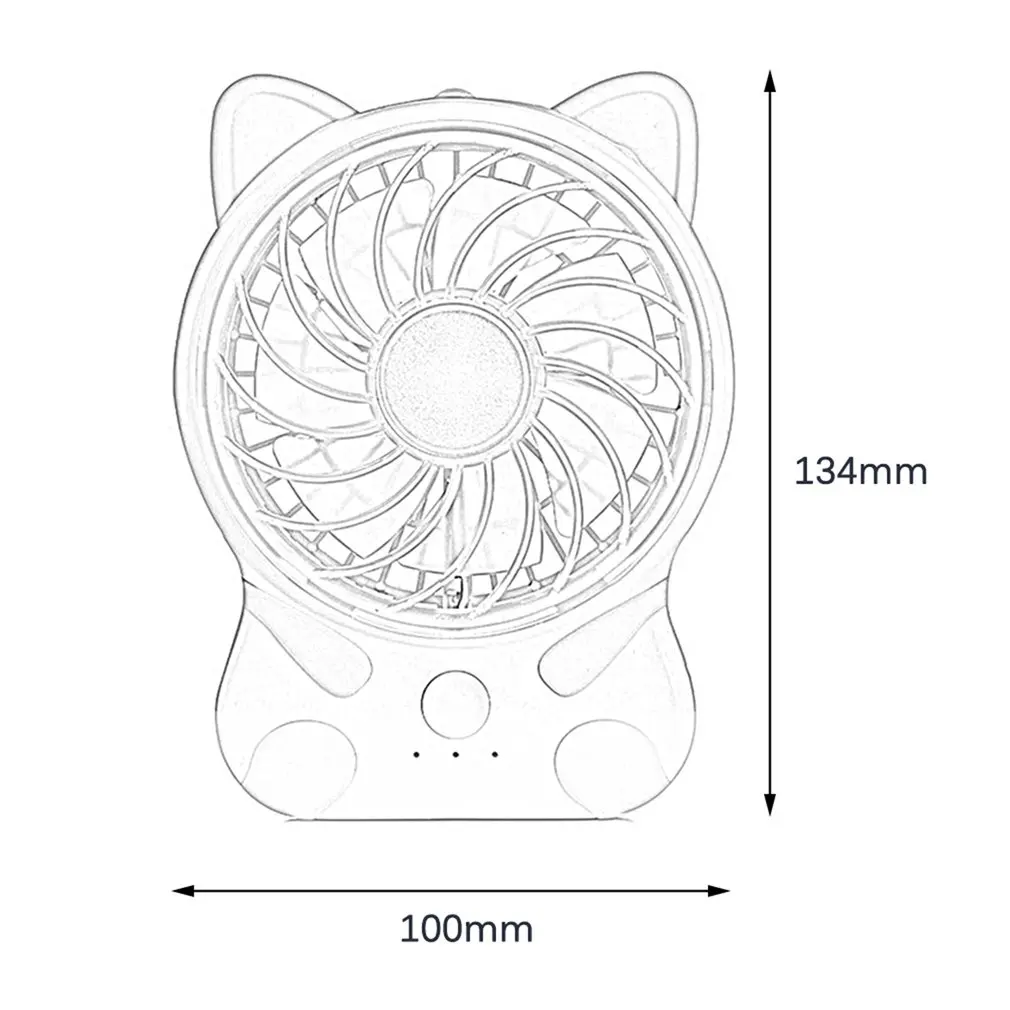 Заряжаемый вентилятор для кошек отлично подходит для детей, студентов переносят с кнопкой для офиса и обучения путешествий