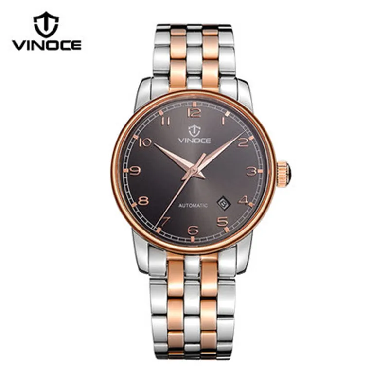 VINOCE 2016 New men casual fashion watch font b mechanical b font movement waterproof whole steel