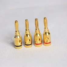 Gold plated speaker amplifier plug audio banana head banana plug terminal block speaker wire plug