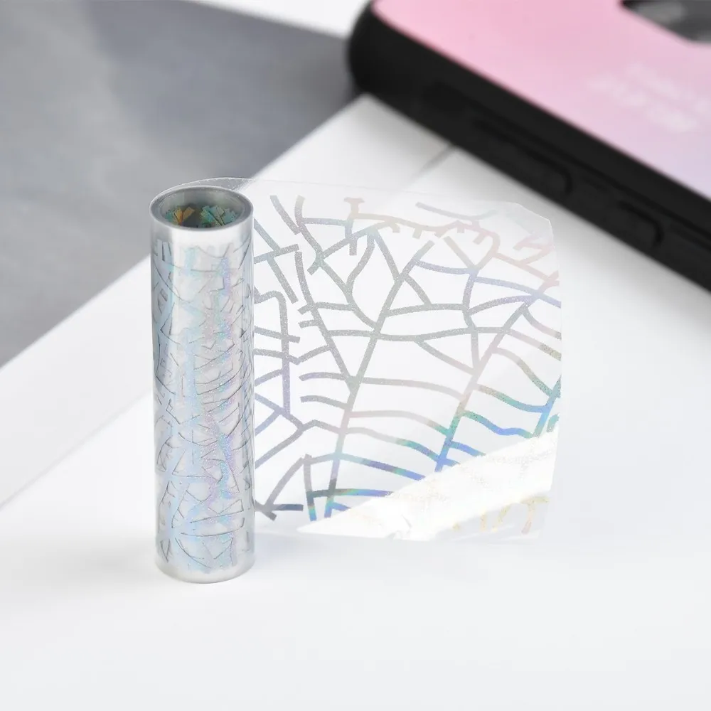 

1 Roll 4*100cm Holographic Laser Nail Foil Retro Geometric Flowder Sliver Star Nail Art Transfer Sticker