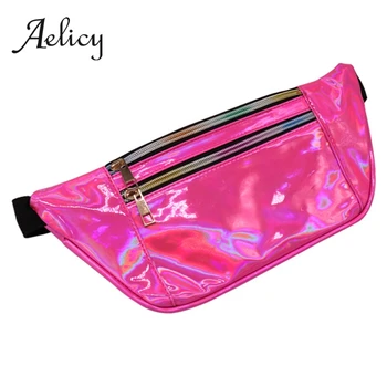 

Aelicy Streetwear Slim Waist Pack Women Fashion Laser Shiny Leather Small fanny packs Female Candy Color Hip-Hop Belt Bag Pocket