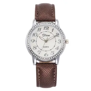 

New Fashion Diamond Silver Rim Casual Quartz Leather Band Relogio Feminino reloj mujer montres femme Valentine Gift Lover Watch